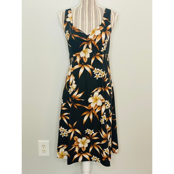 Vintage Pacific Legend Floral A-Line Dress Women Medium Made in Hawaii 90s Y2K - Picture 2 of 10